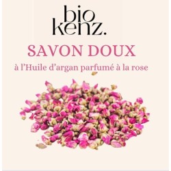 Savon doux à l'huile d'argan parfumé à la rose